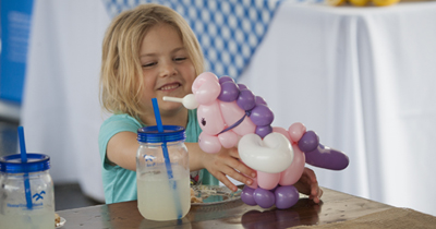 Girl with Balloon Unicorn