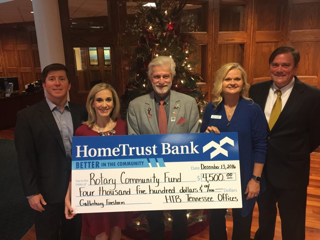 HTB donates large check to rotary