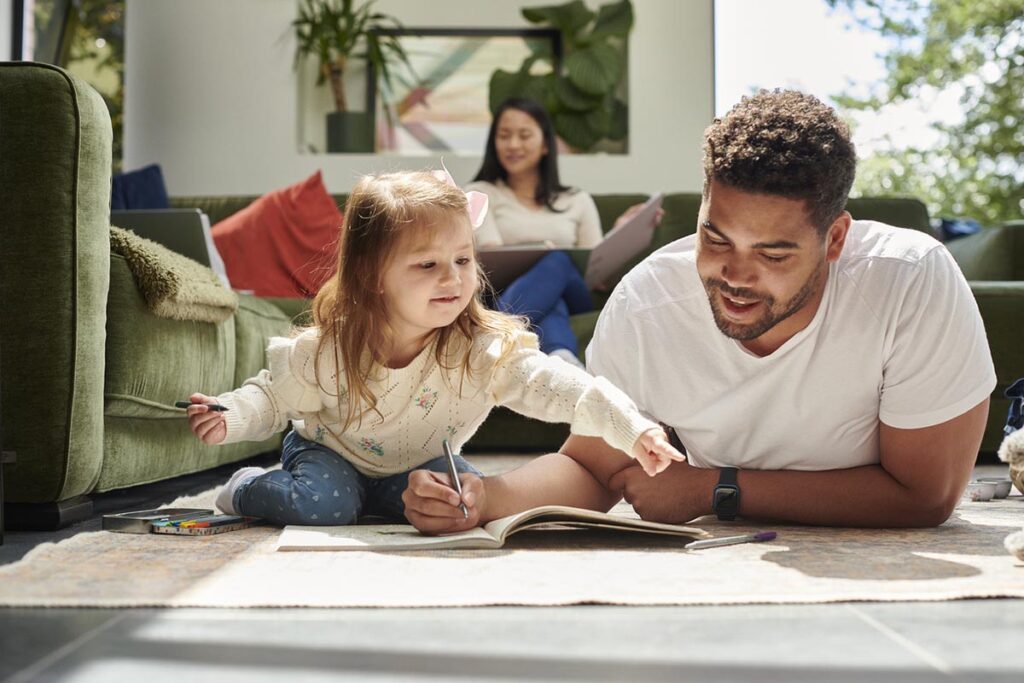 father and daughter spending time together